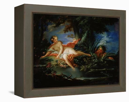 A Frightened Bather, 1736-François Boucher-Framed Premier Image Canvas