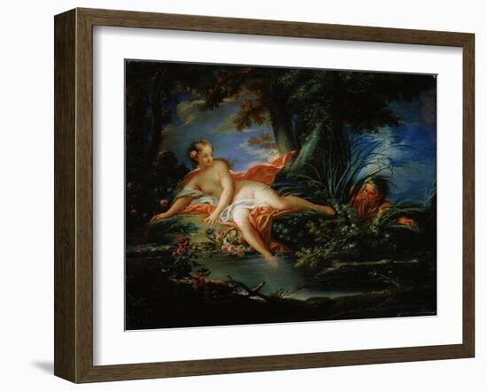 A Frightened Bather, 1736-François Boucher-Framed Giclee Print