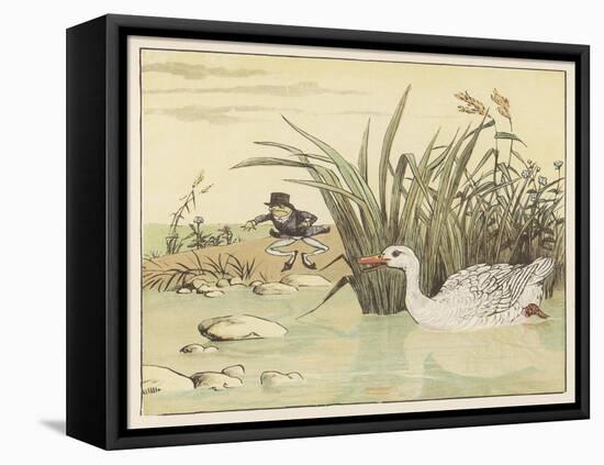 "A Frog He Would A-Wooing Go" 1 of 4-Randolph Caldecott-Framed Stretched Canvas