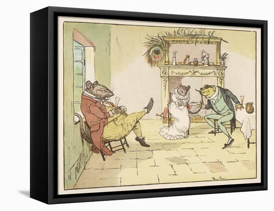 "A Frog He Would A-Wooing Go" 3 of 4-Randolph Caldecott-Framed Stretched Canvas