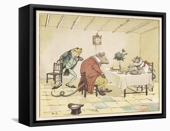 "A Frog He Would A-Wooing Go" 4 of 4-Randolph Caldecott-Framed Stretched Canvas