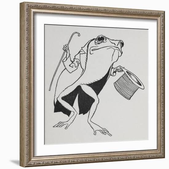 A Frog Wearing Top Hat and Tails, Carrying a Cane-Arthur Rackham-Framed Giclee Print