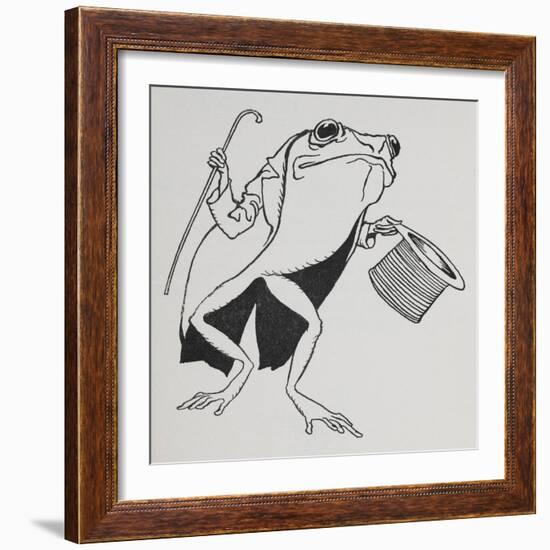 A Frog Wearing Top Hat and Tails, Carrying a Cane-Arthur Rackham-Framed Giclee Print