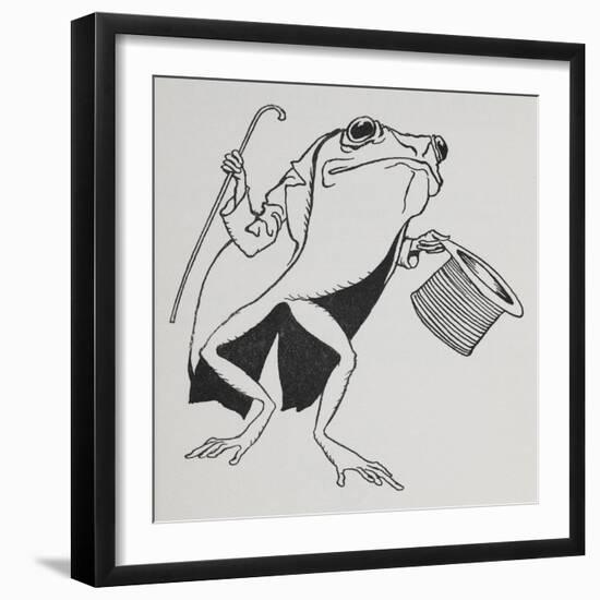 A Frog Wearing Top Hat and Tails, Carrying a Cane-Arthur Rackham-Framed Giclee Print