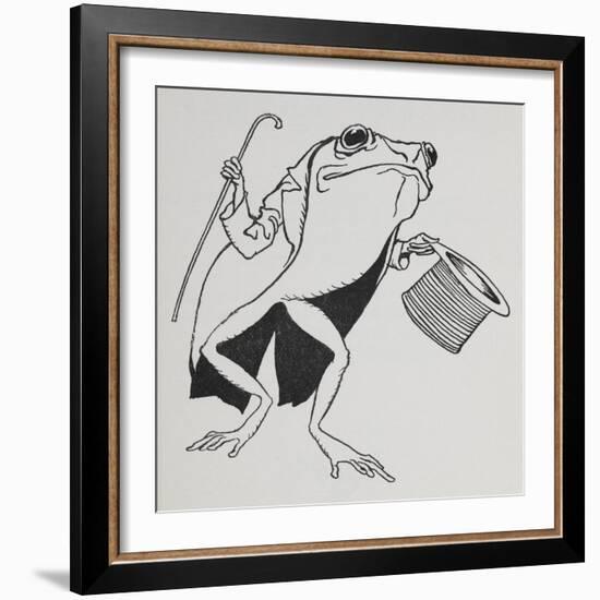 A Frog Wearing Top Hat and Tails, Carrying a Cane-Arthur Rackham-Framed Giclee Print