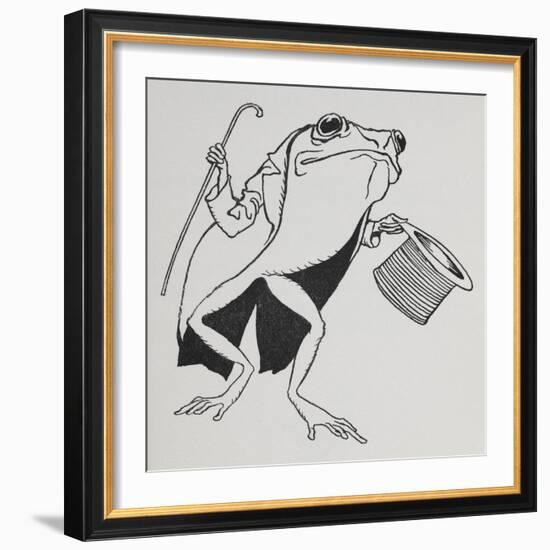 A Frog Wearing Top Hat and Tails, Carrying a Cane-Arthur Rackham-Framed Giclee Print