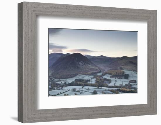 A Frosty Morning over Loweswater Fell in the Lake District National Park-Julian Elliott-Framed Photographic Print