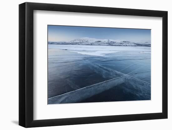 A Frozen Lake, So Clear its Possible to See Through the Ice, Near Absiko, Sweden-David Clapp-Framed Photographic Print