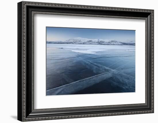 A Frozen Lake, So Clear its Possible to See Through the Ice, Near Absiko, Sweden-David Clapp-Framed Photographic Print