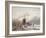 A Frozen River Landscape with a Windmill-Andreas Schelfhout-Framed Giclee Print