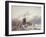 A Frozen River Landscape with a Windmill-Andreas Schelfhout-Framed Giclee Print