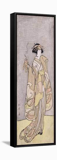 A Full-Length Portrait of the Actor Ichikawa Monnosuke II-Chokosai Eisho-Framed Premier Image Canvas