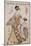 A Full Length Portrait of the Courtesan Somenosuke Accompanied by Two Kamuro-Chokosai Eisho-Mounted Giclee Print