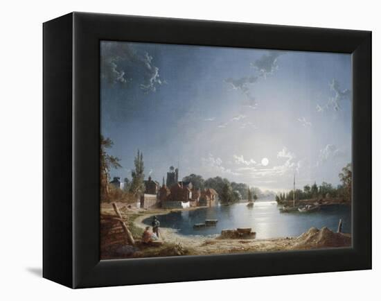 A Full Moon on the River at Brentford-Henry Pether-Framed Premier Image Canvas