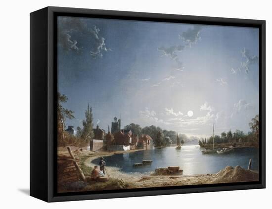 A Full Moon on the River at Brentford-Henry Pether-Framed Premier Image Canvas