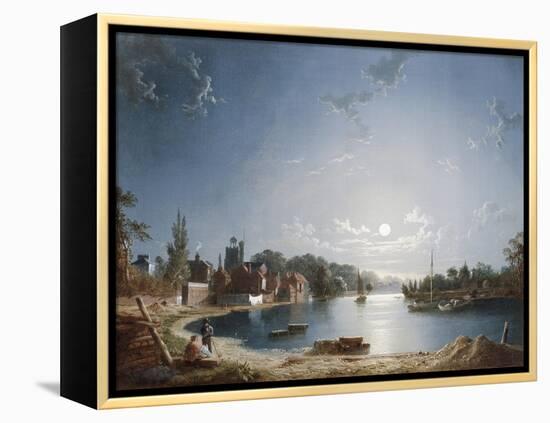 A Full Moon on the River at Brentford-Henry Pether-Framed Premier Image Canvas