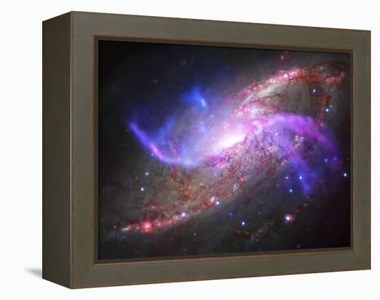 A Galactic Light Show in Spiral Galaxy Ngc 4258-null-Framed Premier Image Canvas