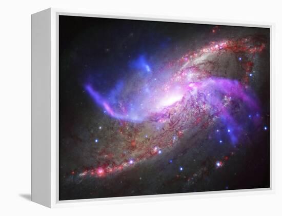 A Galactic Light Show in Spiral Galaxy Ngc 4258-null-Framed Premier Image Canvas