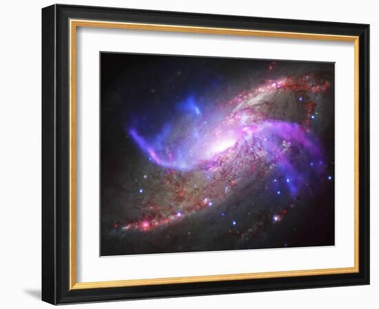 A Galactic Light Show in Spiral Galaxy Ngc 4258-null-Framed Photographic Print