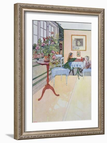 A Game of Chess, early twentieth century-Carl Larsson-Framed Giclee Print