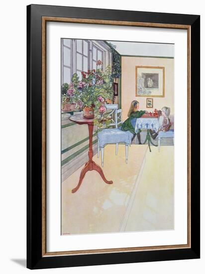 A Game of Chess, early twentieth century-Carl Larsson-Framed Giclee Print