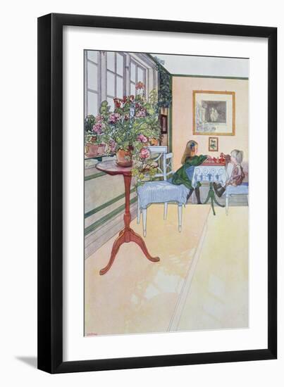 A Game of Chess, early twentieth century-Carl Larsson-Framed Giclee Print