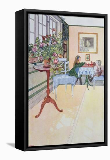 A Game of Chess, early twentieth century-Carl Larsson-Framed Premier Image Canvas