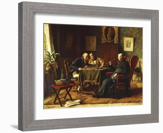 A Game of Chess-Gerard Portielje-Framed Giclee Print