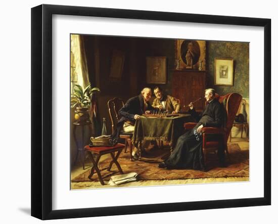 A Game of Chess-Gerard Portielje-Framed Giclee Print