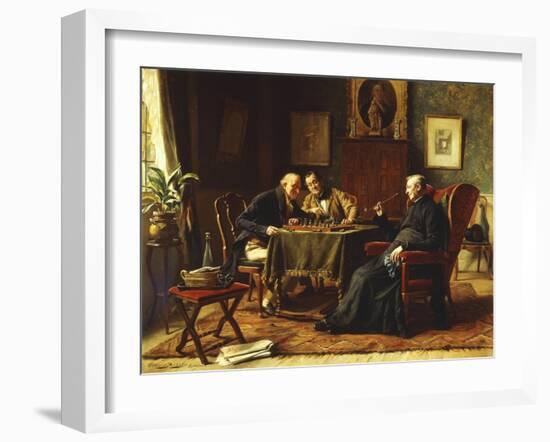A Game of Chess-Gerard Portielje-Framed Giclee Print