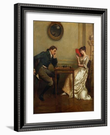 A Game of Chess-George Goodwin Kilburne-Framed Giclee Print