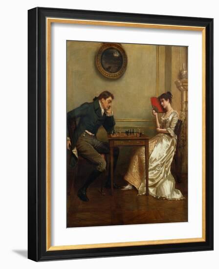 A Game of Chess-George Goodwin Kilburne-Framed Giclee Print
