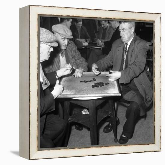 A Game of Dominoes in a Miners Welfare Club, Horden, County Durham, 1963-Michael Walters-Framed Stretched Canvas