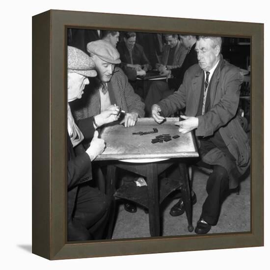 A Game of Dominoes in a Miners Welfare Club, Horden, County Durham, 1963-Michael Walters-Framed Stretched Canvas