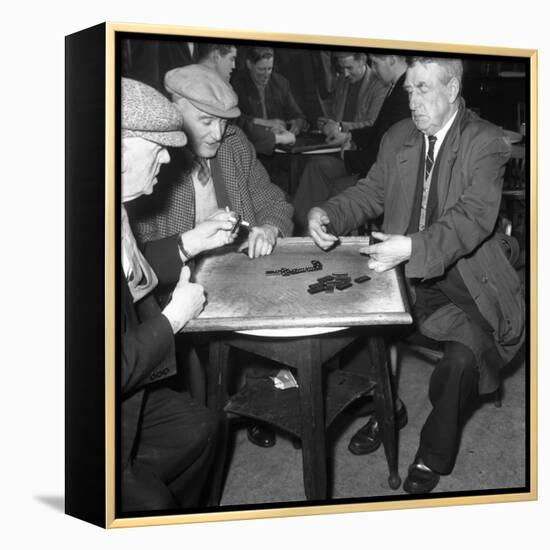 A Game of Dominoes in a Miners Welfare Club, Horden, County Durham, 1963-Michael Walters-Framed Stretched Canvas