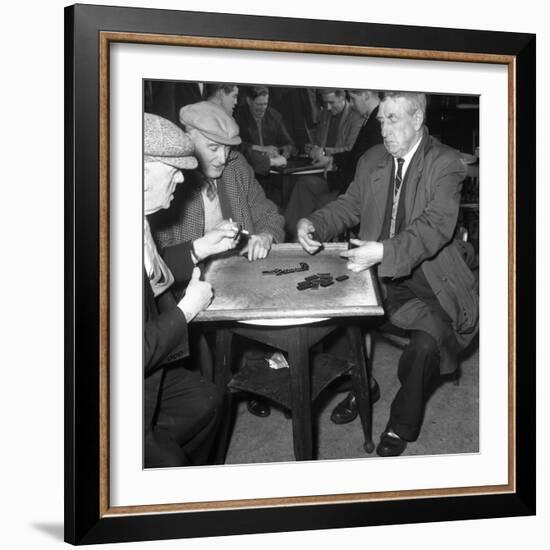 A Game of Dominoes in a Miners Welfare Club, Horden, County Durham, 1963-Michael Walters-Framed Photographic Print