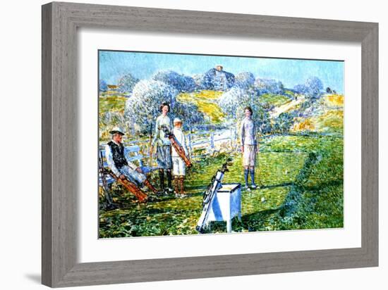 A Game of Golf, 1923-Childe Hassam-Framed Giclee Print