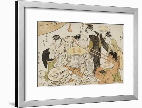 A Game of Neck Pull (Kubippiki) Between the Ozeki Tanikaze and Kintaro-Kitagawa Utamaro-Framed Giclee Print