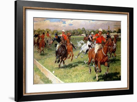 A Game of Polo, 1911-Ludwig Koch-Framed Premium Giclee Print