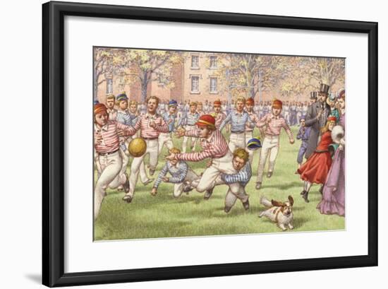 A Game of Rugby Football Being Played at Rugby School-null-Framed Giclee Print