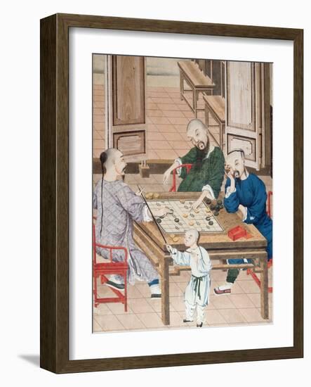 A Game of Strategy in China, Late 18th Century-null-Framed Giclee Print