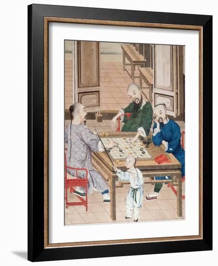 A Game of Strategy in China, Late 18th Century-null-Framed Giclee Print