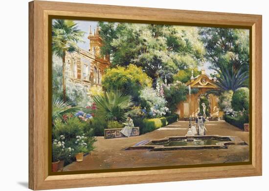 A Garden in Seville-Manuel Garcia Y Rodriguez-Framed Premier Image Canvas