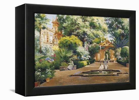 A Garden in Seville-Manuel Garcia Y Rodriguez-Framed Premier Image Canvas