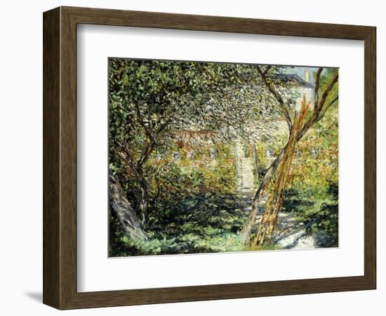 A Garden in Vetheuil-Claude Monet-Framed Giclee Print