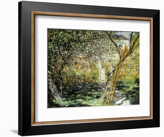 A Garden in Vetheuil-Claude Monet-Framed Giclee Print