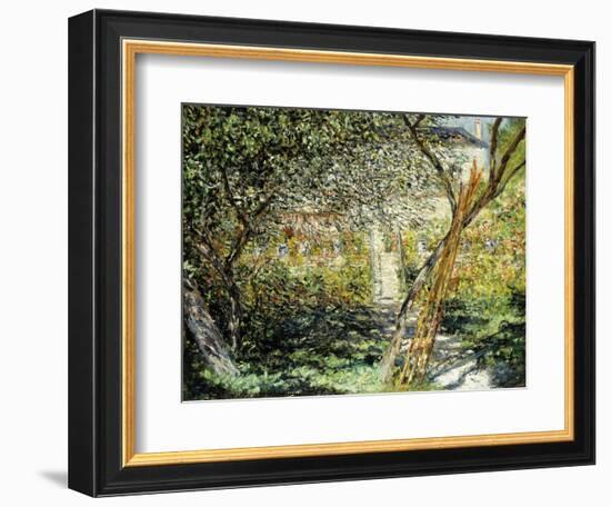 A Garden in Vetheuil-Claude Monet-Framed Giclee Print