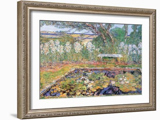 A Garden On Long Island-Childe Hassam-Framed Premium Giclee Print