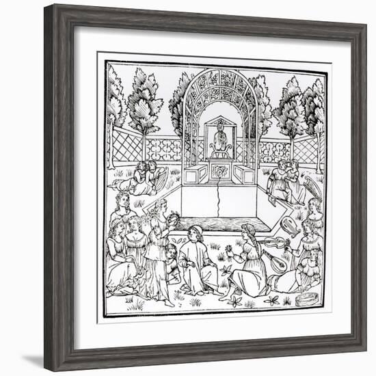 A Garden Scene, from 'Hypnerotomachia Poliphili' Attributed to Francesco Colonna (C.1432-1527)-Italian-Framed Giclee Print