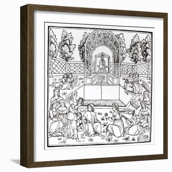 A Garden Scene, from 'Hypnerotomachia Poliphili' Attributed to Francesco Colonna (C.1432-1527)-Italian-Framed Giclee Print